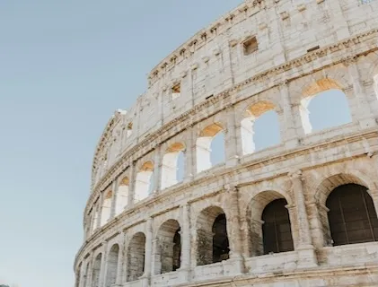 An image of the ruins of the Roman Colosseum