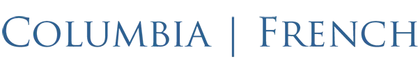 The logo of the French department at Columbia which reads "Columbia | French"